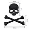 Matte Black 3D Crossbones Skull Sticker Skeleton Emblem Decal